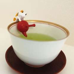 圖片-【抹茶控開心好物】茶屋看板貓杯緣子-請喝茶吧