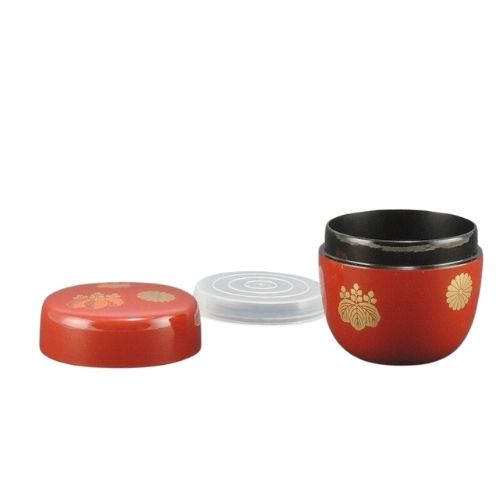 【日本製茶道具-茶棗】中棗高台寺-紅（越前漆器）