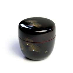 圖片-【日本製茶道具-茶棗】沈金壽松（越前漆器）