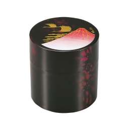 圖片-【日本製茶筒】玳瑁 富士鶴（石川山中漆器）