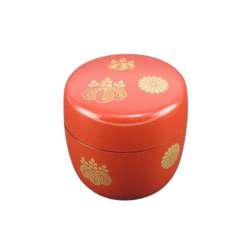 圖片-【日本製茶道具-茶棗】中棗高台寺-紅（越前漆器）