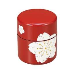 圖片-【日本製茶筒】櫻花紅（石川山中塗）