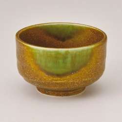 圖片-【美濃燒】日本美濃燒抹茶碗-神仙霞綠映金砂 (限量發行)